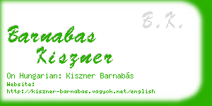 barnabas kiszner business card